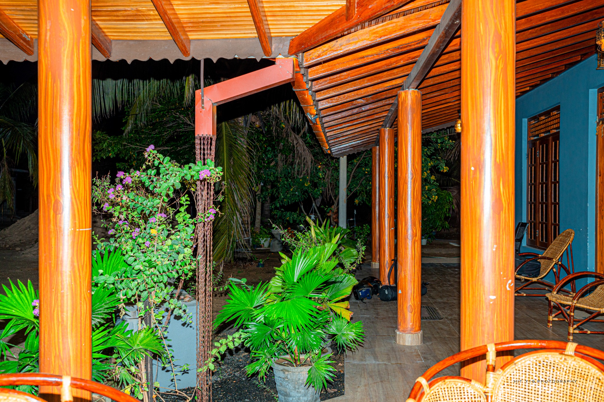 Kal Pasi Resort veranda at night